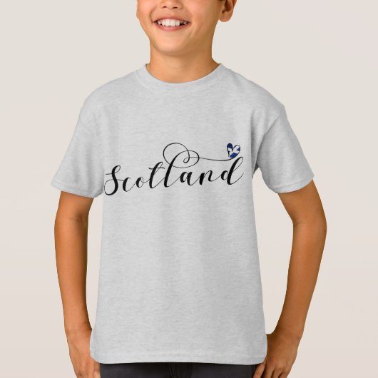 T-shirt Drapeau écossais en coeur, Scottish Saltire (Devant)