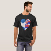 T-shirt Drapeau écossais hawaïen Coeur (Devant entier)