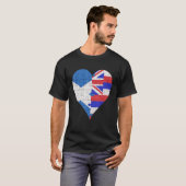 T-shirt Drapeau écossais hawaïen Coeur (Devant entier)