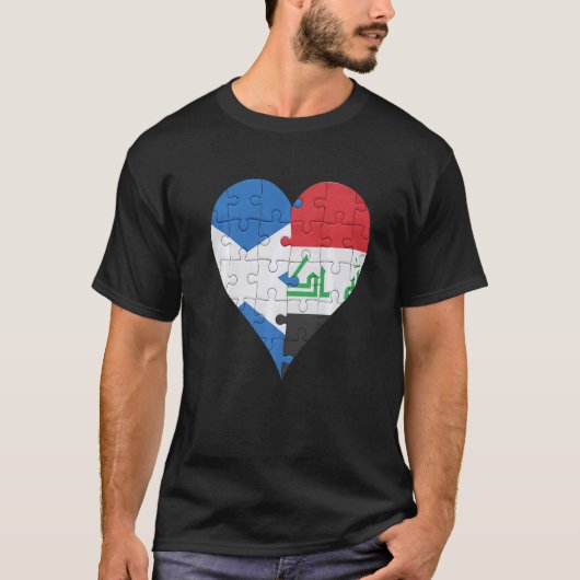 T-shirt Drapeau écossais irakien Coeur (Devant)