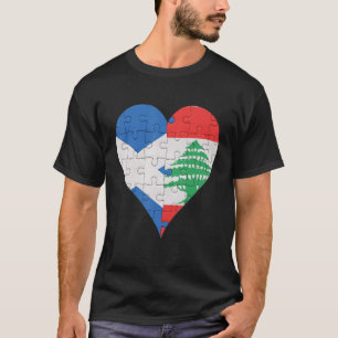 T-shirt Drapeau écossais libanais Heart