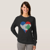 T-shirt Drapeau écossais libanais Heart (Devant entier)