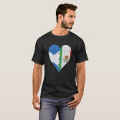 T-shirt Drapeau écossais mexicain Heart (Devant entier)