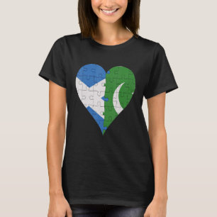 T-shirt Drapeau écossais pakistanais Coeur