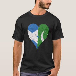 T-shirt Drapeau écossais pakistanais Coeur