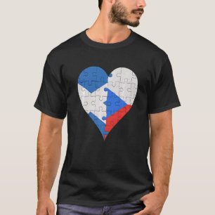 T-shirt Drapeau écossais tchèque Coeur
