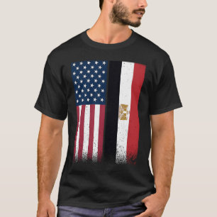 T-shirt Drapeau égyptien Drapeaux des États-Unis et d'Égy