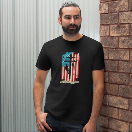 T-shirt Drapeau électrique American Lineman