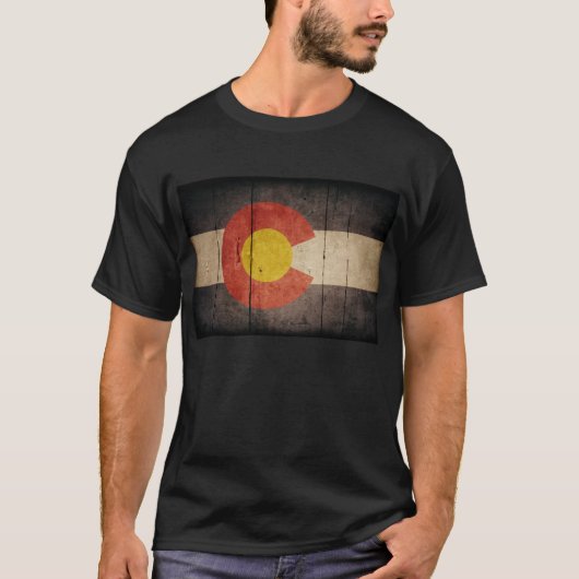 T-shirt Drapeau en bois robuste du Colorado (Devant)