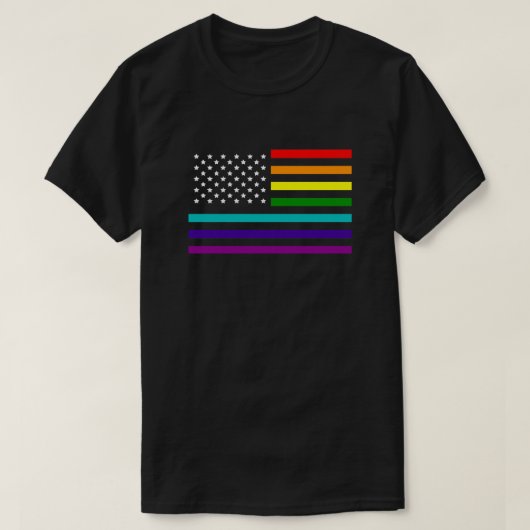 T-SHIRT DRAPEAU EN COULEUR D'ÉGALITÉ DES ÉTATS-UNIS (Design devant)