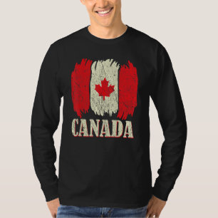 T-shirt Drapeau en détresse de feuille d'érable Fierté can