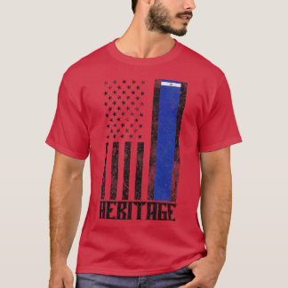 T-shirt Drapeau en détresse du patrimoine hispanique du Sa