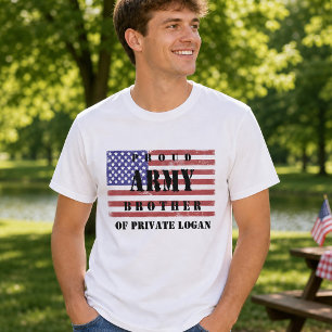 T-shirt Drapeau en détresse Patriotique Fier Frère d'armes