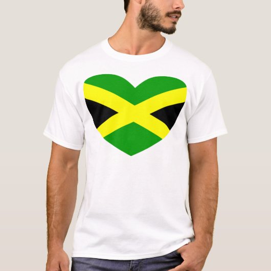 T-shirt Drapeau en forme de coeur de la Jamaïque (Devant)