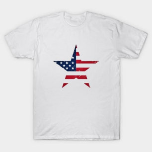 T-shirt Drapeau en forme d'étoile patriotique américaine