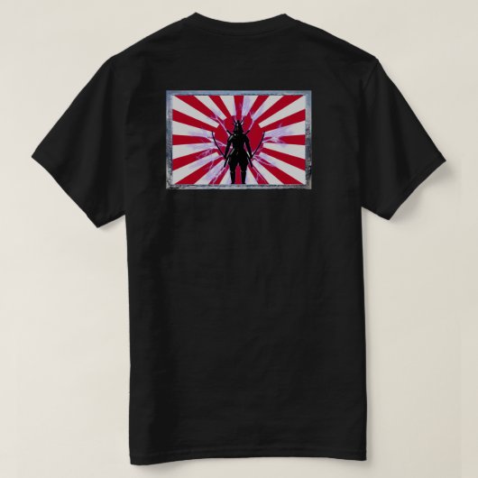 T-shirt Drapeau encadré japonais & Soleil Levant Samurai G (Design dos)