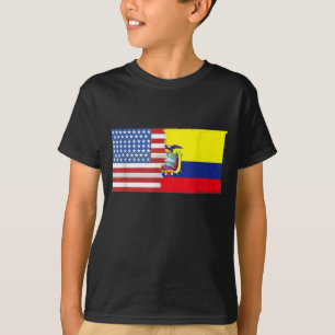 T-shirt Drapeau équatorien américain moitié Équateur demi-