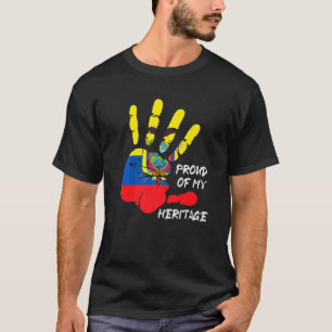T-shirt Drapeau équatorien Empreinte digitale de la main É