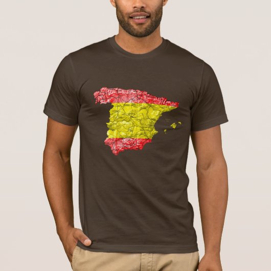 T-Shirt Drapeau Espagne Carte (Devant)