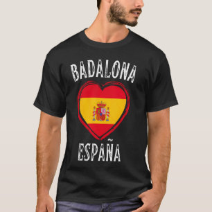 T-shirt Drapeau Espagne Cœur Ville Badalona