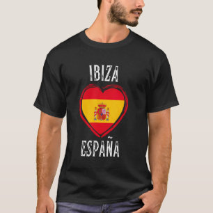 T-shirt Drapeau Espagne Cœur Ville Ibiza