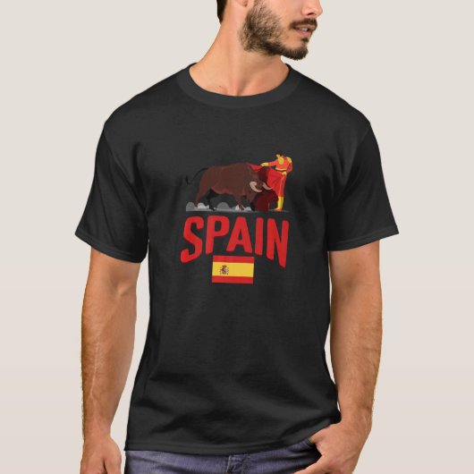 T-shirt Drapeau Espagne Combat de Taureau Espagnol (Devant)