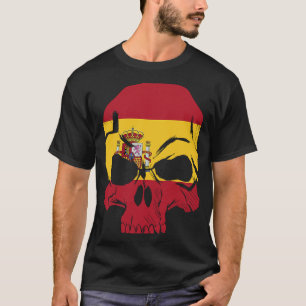T-shirt Drapeau Espagne Crâne Barcelone Espagne Catalogne 
