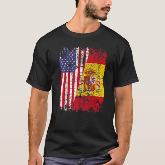 T-shirt Drapeau espagnol américain Espagne Usa Bandera Esp (Devant)