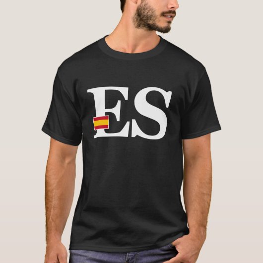 T-shirt Drapeau espagnol et initiales du pays (Devant)