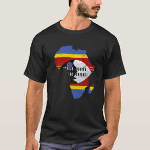T-shirt Drapeau Eswatini Afrique Silhouette continentale p