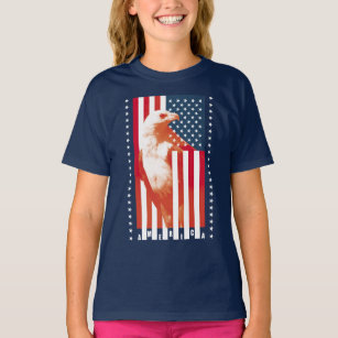 T-shirt Drapeau et aigle des États-Unis d'Amérique