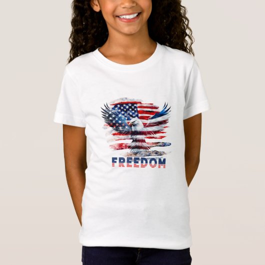 T-Shirt Drapeau et aigle des Etats-Unis.Liberté. (Devant)