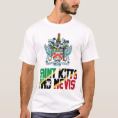 T-shirt Drapeau et armoiries de Saint-Kitts-et-Nevis (Devant)