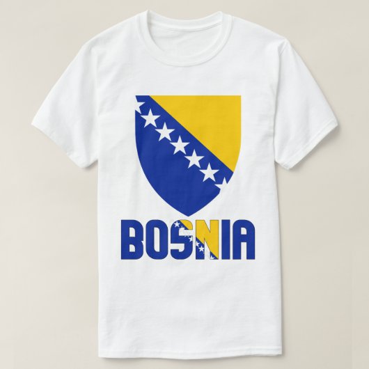 T-shirt Drapeau et blason de Bosnie-Herzégovine (Design devant)