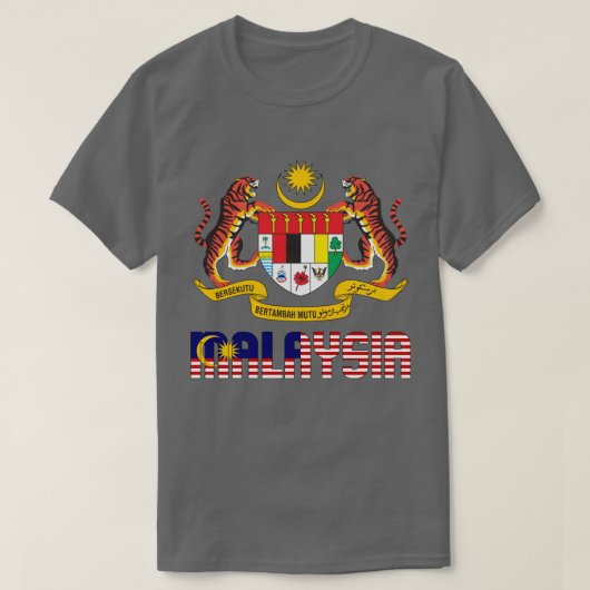 T-shirt Drapeau et blason de Malaisie Patriotique (Design devant)