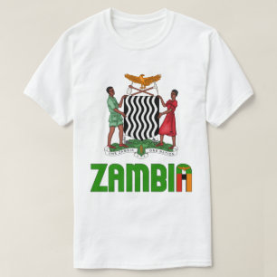 T-shirt Drapeau et blason de Zambie Patriotique