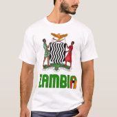 T-shirt Drapeau et blason de Zambie Patriotique (Devant)