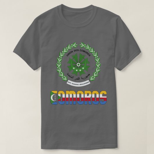 T-shirt Drapeau et blason des Comores Patriotique (Design devant)