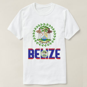 T-shirt Drapeau et blason du Belize Patriotique