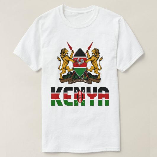 T-shirt Drapeau et blason du Kenya Patriotique (Design devant)