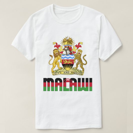 T-shirt Drapeau et blason du Malawi Patriotique (Design devant)