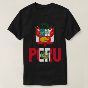 T-shirt Drapeau et blason du Pérou Patriotique