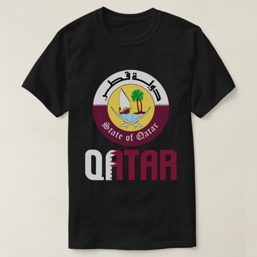 T-shirt Drapeau et blason du Qatar Patriotique (Design devant)