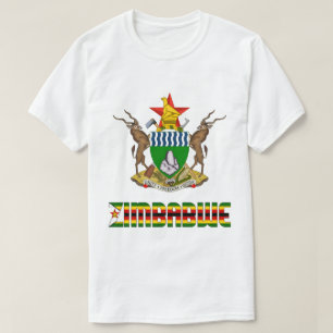 T-shirt Drapeau et blason du Zimbabwe Patriotique