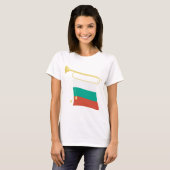 T-shirt Drapeau Et Bugle bulgare (Devant entier)