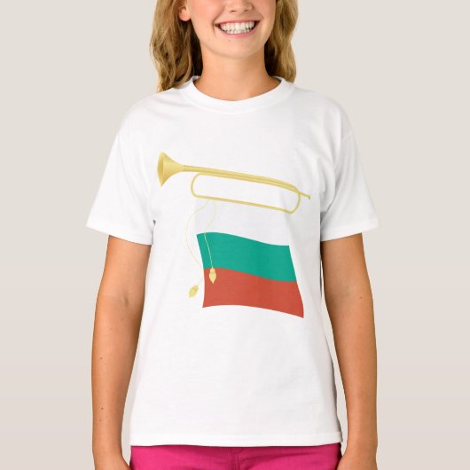 T-shirt Drapeau Et Bugle bulgare (Devant)
