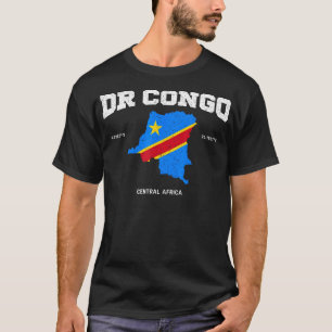 T-shirt Drapeau Et Carte Congolais Le Dr Congo Coordonne L