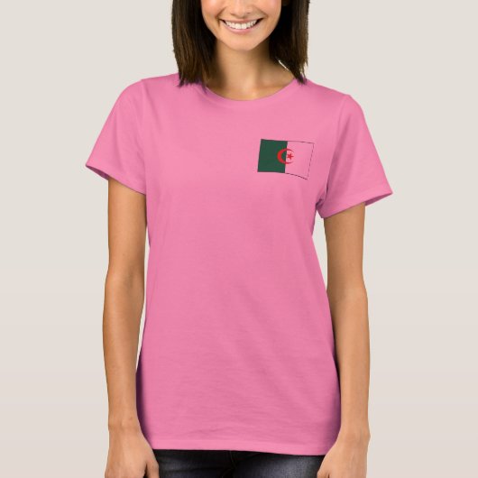 T-Shirt Drapeau et Carte d'Algérie (Devant)