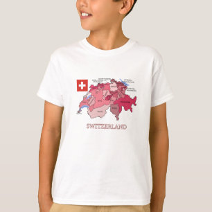 T-shirt Drapeau et carte de la Suisse