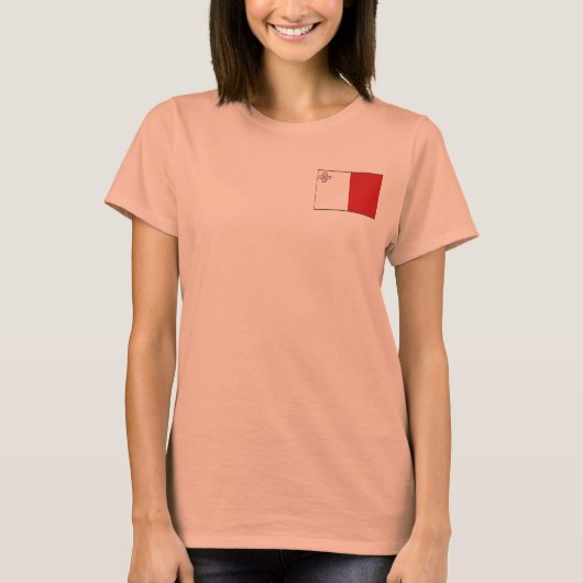 T-Shirt Drapeau et Carte de Malte (Devant)